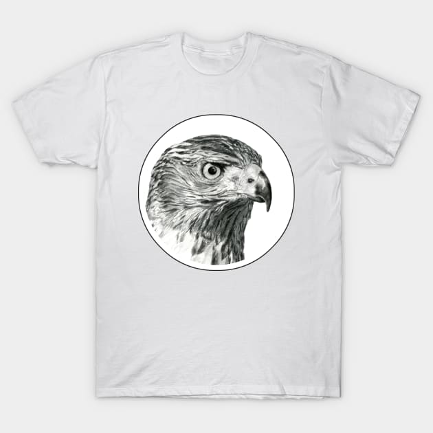 Hawk portrait drawing T-Shirt by SakalDesign